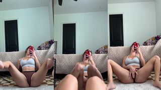 Natalie Roush spread wide in the mirror ppv