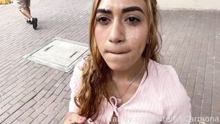 Artemis Carmona - Double Facial Cumwalk Around Crowded City