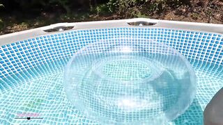 Destinationkat - Redhead Enjoys the Day Naked by the Pool