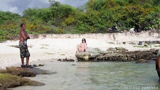 BralessForever   Masturbating in front of the beach locals