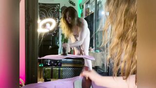 Sarah aussie PAWG pov ANAL dildo riding + Gape