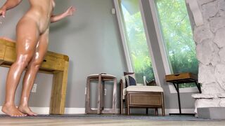 Kai Razy oiled up dildo fuck