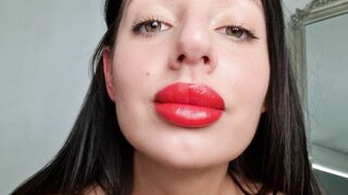 Tattooed Temptress With Red Lips Vs Black Lips