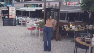 braless forever Rocky blowjob at night